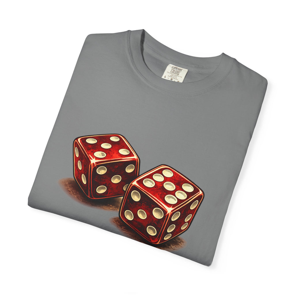 Dice Graphic T-Shirt — Retro Red Dice Design