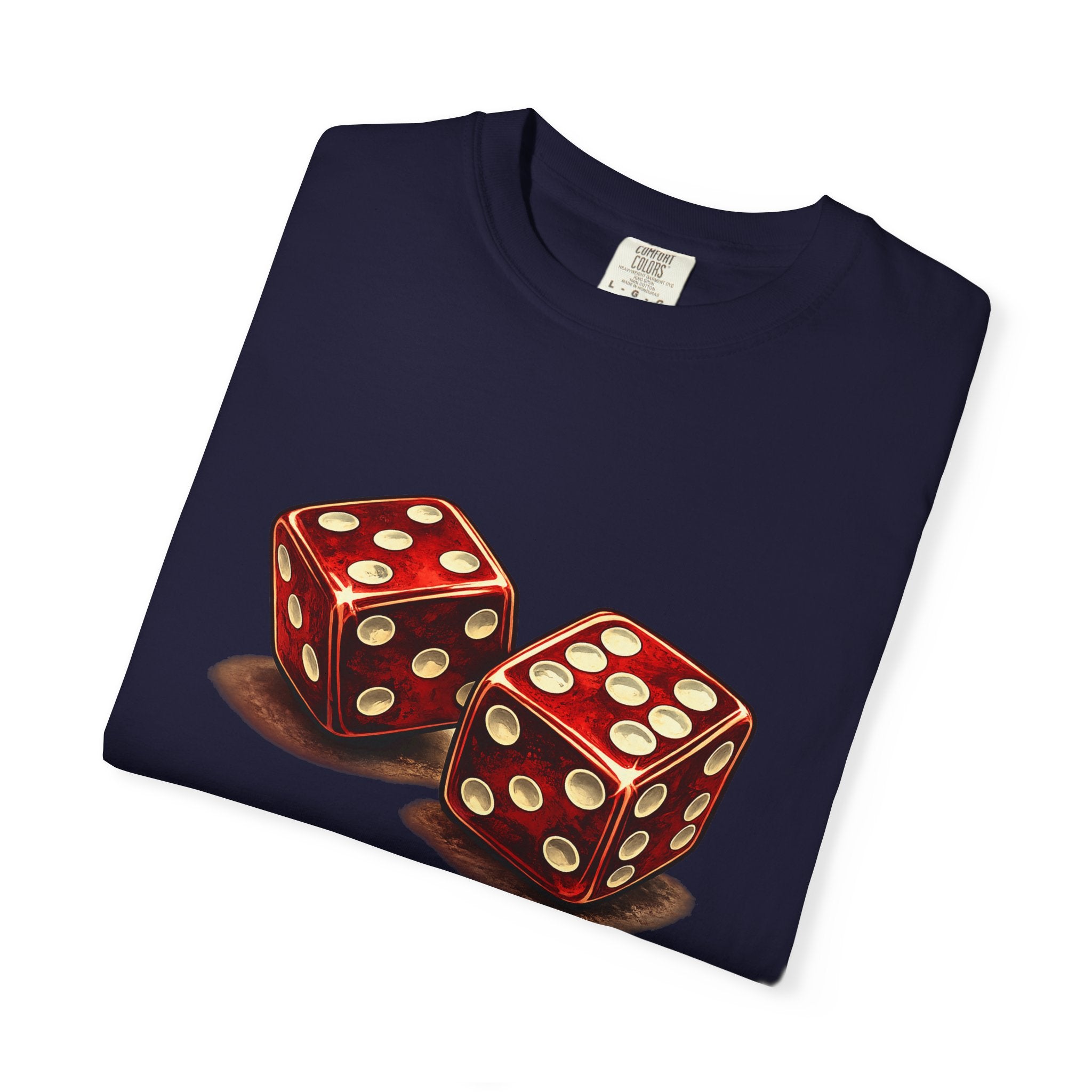 Dice Graphic T-Shirt — Retro Red Dice Design