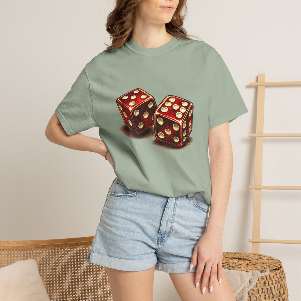 Dice Graphic T-Shirt — Retro Red Dice Design