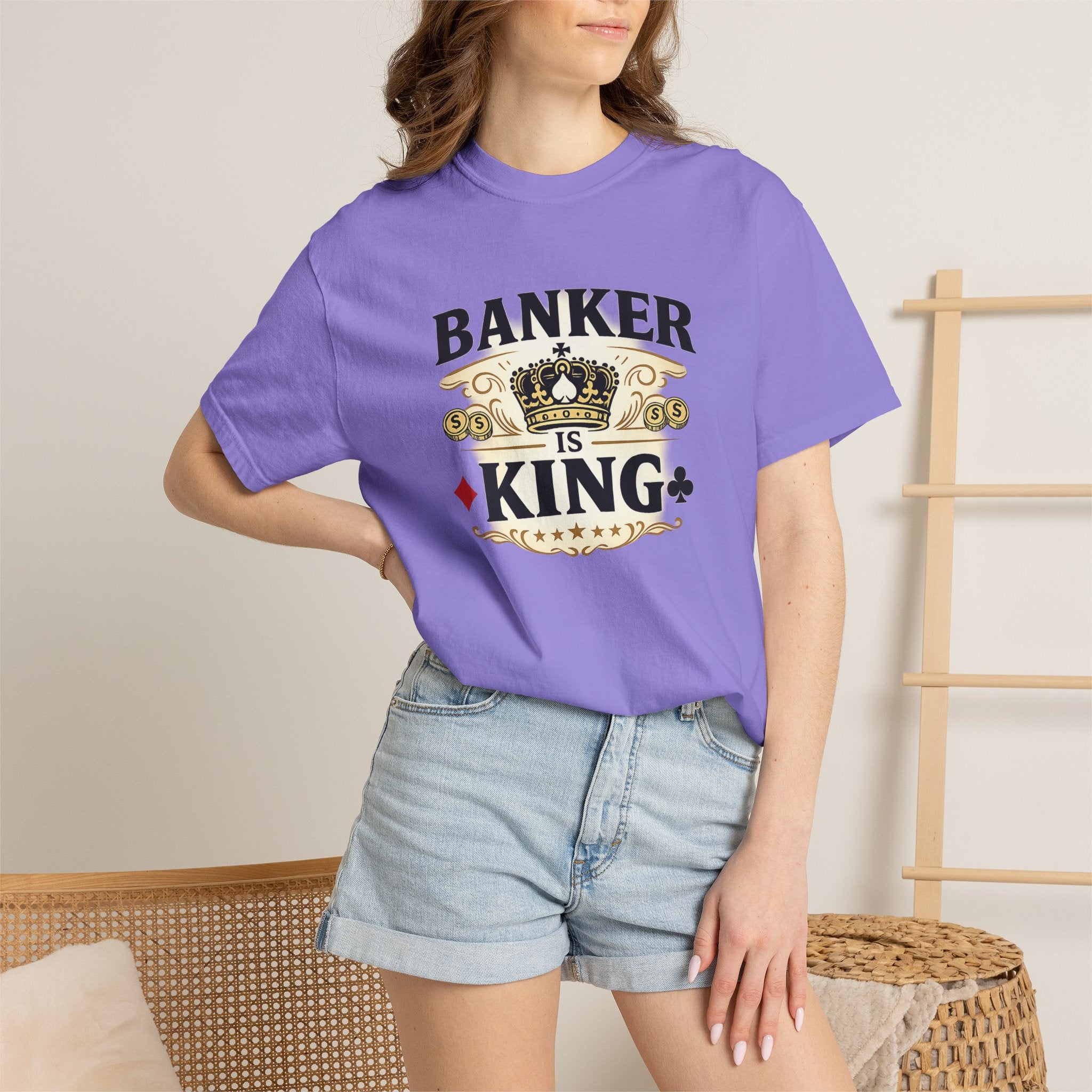 Banker Is King T-Shirt — Retro Crown Money Graphic Tee (Back "BANKER")