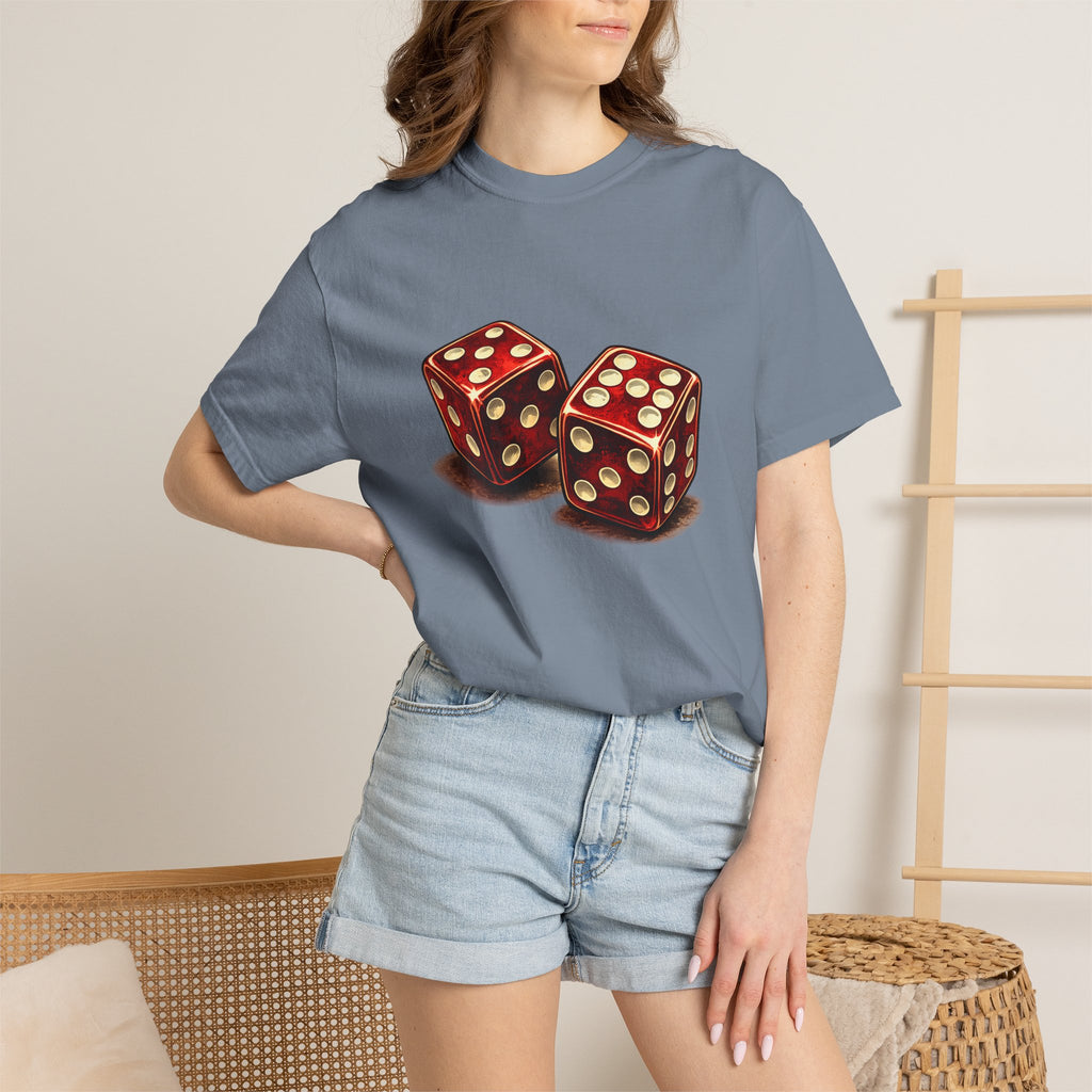 Dice Graphic T-Shirt — Retro Red Dice Design