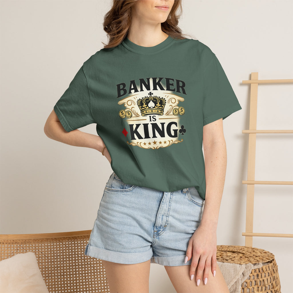 Banker Is King T-Shirt — Retro Crown Money Graphic Tee (Back "BANKER")