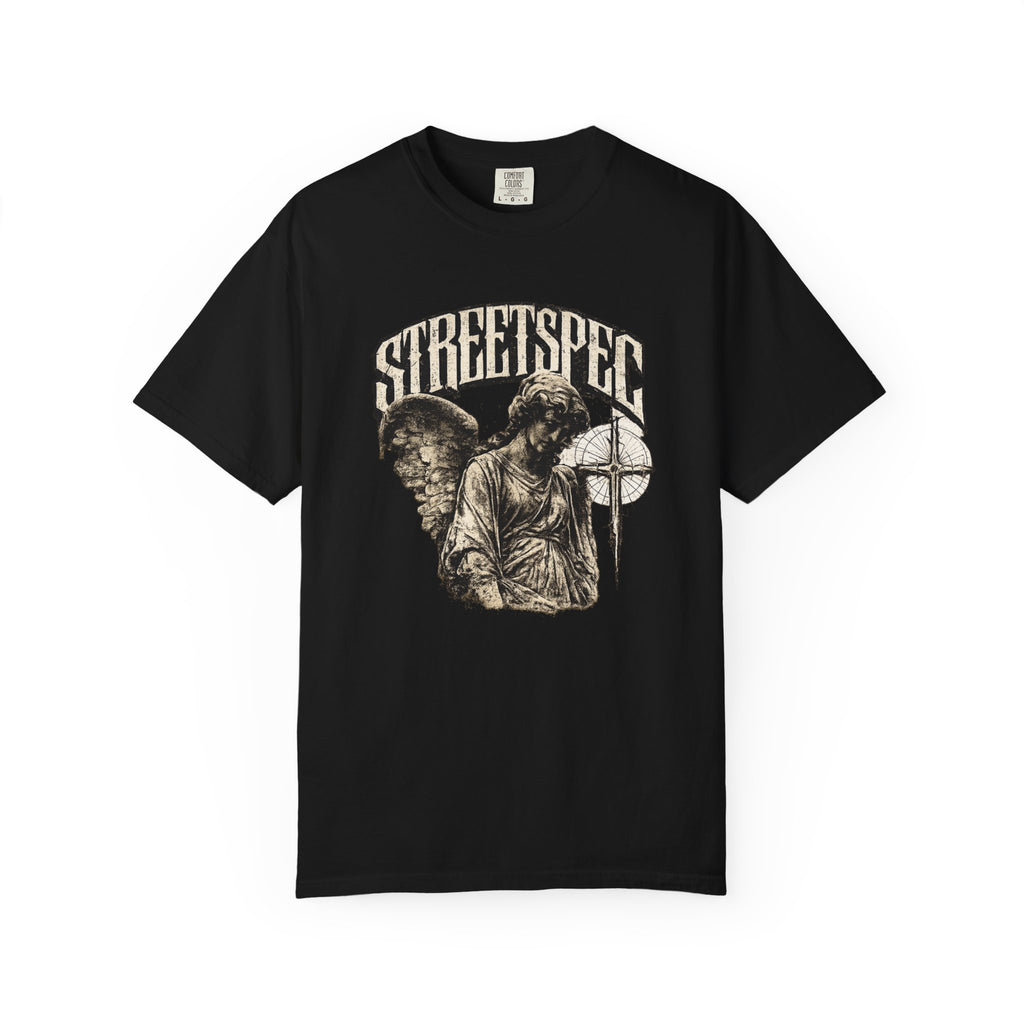 StreetSpec Angel Graphic T-Shirt — Vintage Gothic Cross Tee