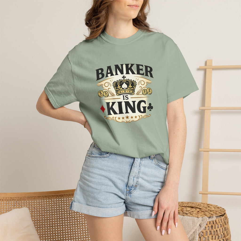 Banker Is King T-Shirt — Retro Crown Money Graphic Tee (Back "BANKER")
