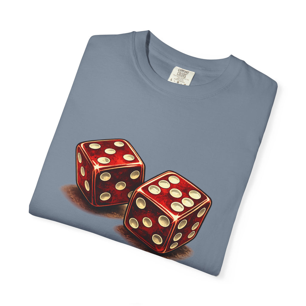 Dice Graphic T-Shirt — Retro Red Dice Design