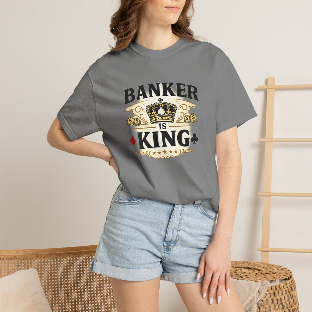 Banker Is King T-Shirt — Retro Crown Money Graphic Tee (Back "BANKER")