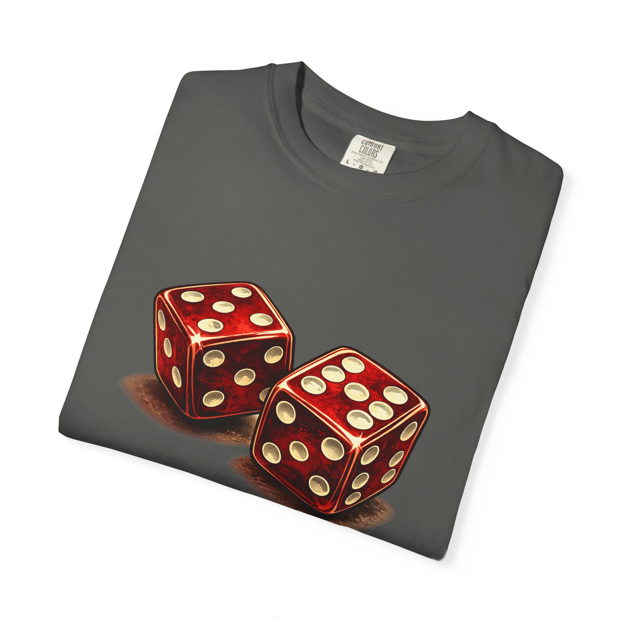 Dice Graphic T-Shirt — Retro Red Dice Design
