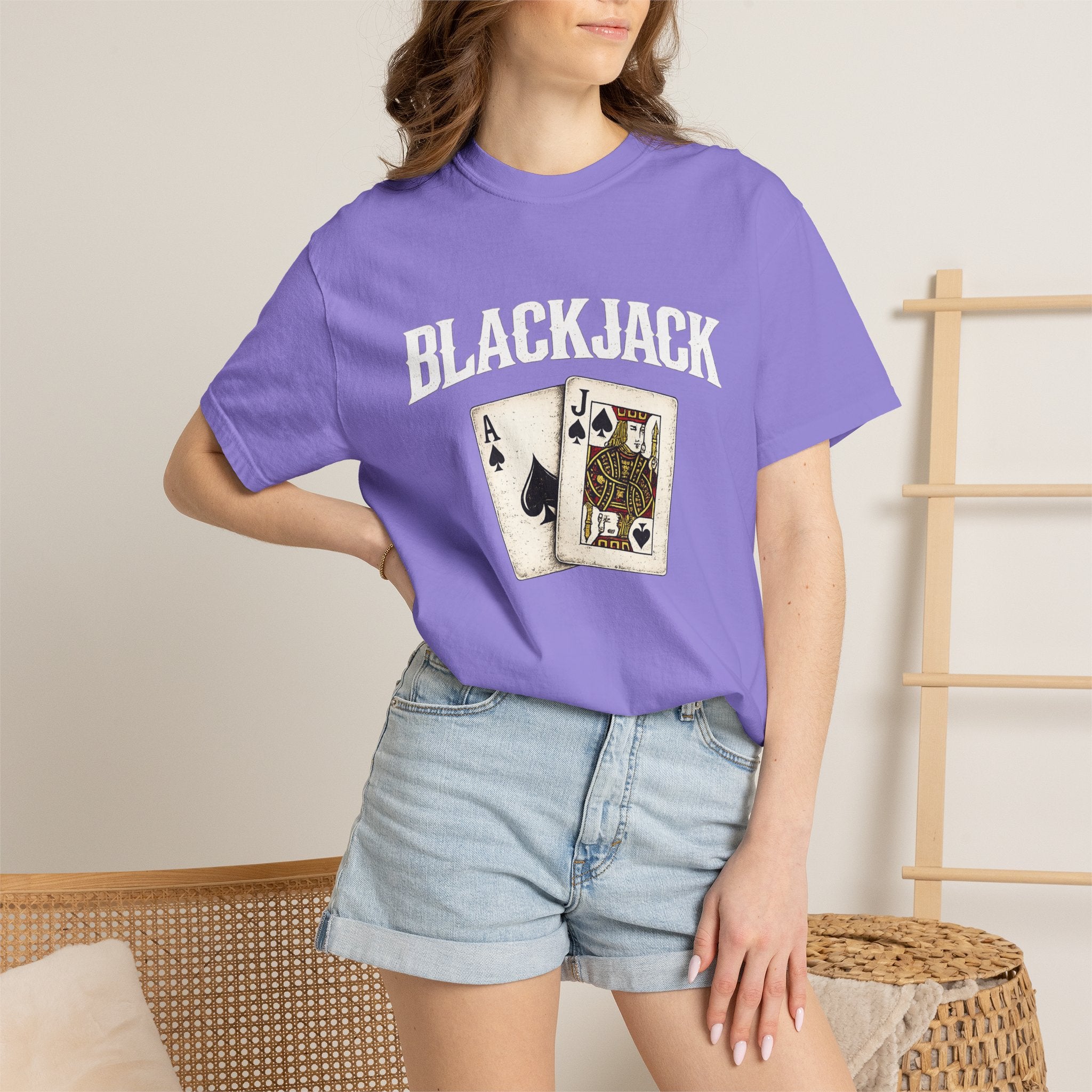 Blackjack Playing Cards T-Shirt — Vintage Casino Poker Tee