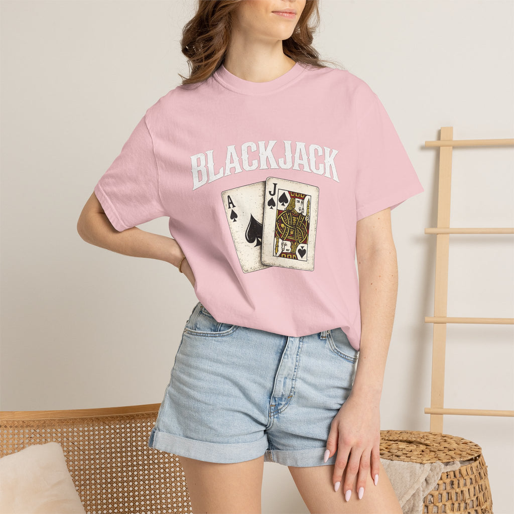 Blackjack Playing Cards T-Shirt — Vintage Casino Poker Tee