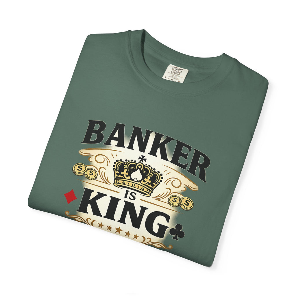 Banker Is King T-Shirt — Retro Crown Money Graphic Tee (Back "BANKER")