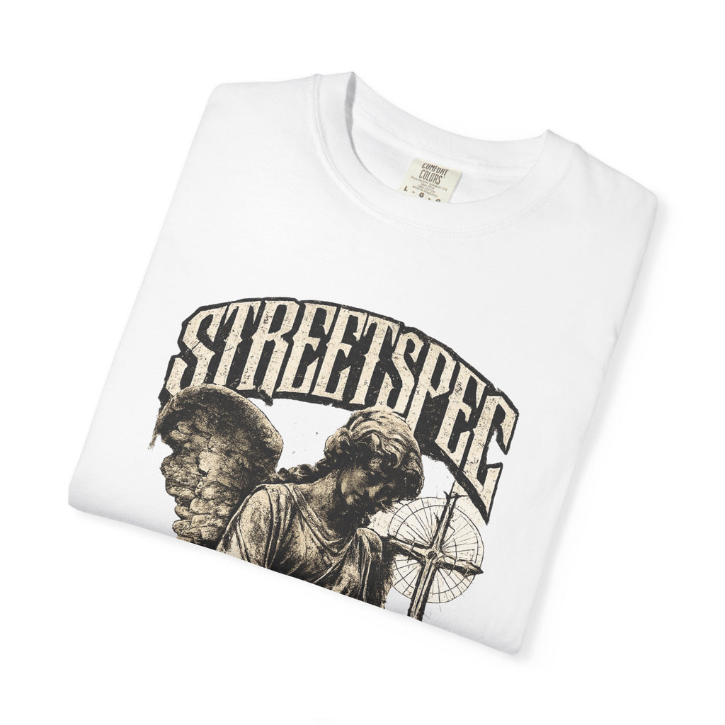 StreetSpec Angel Graphic T-Shirt — Vintage Gothic Cross Tee