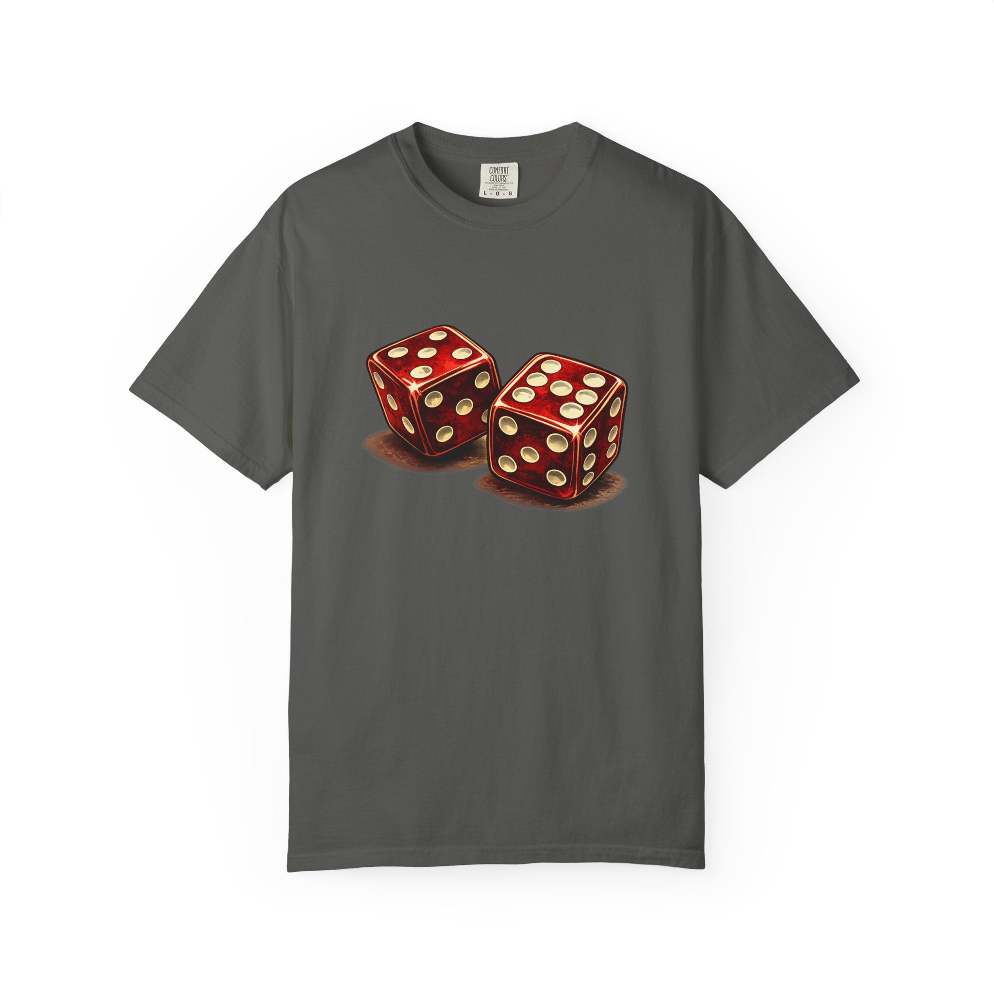 Dice Graphic T-Shirt — Retro Red Dice Design