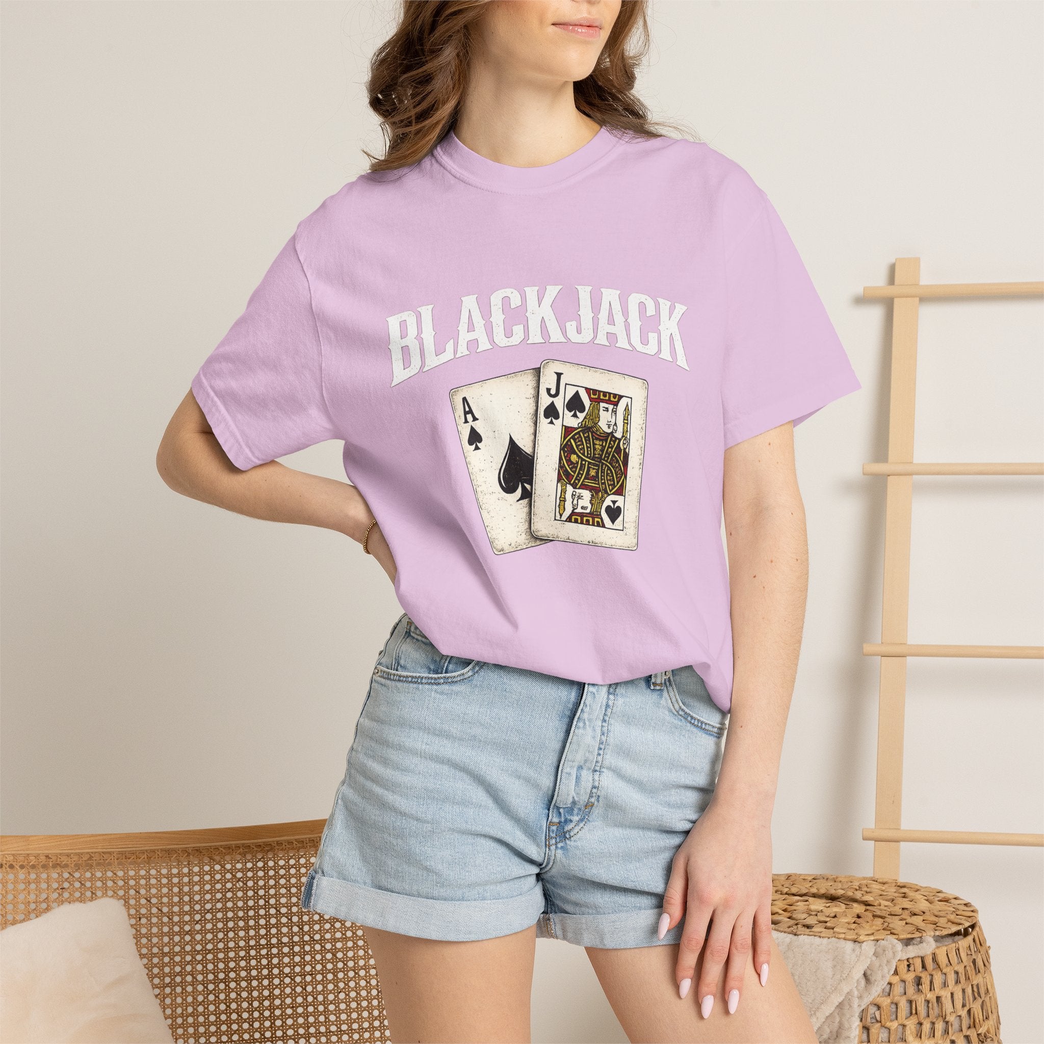Blackjack Playing Cards T-Shirt — Vintage Casino Poker Tee