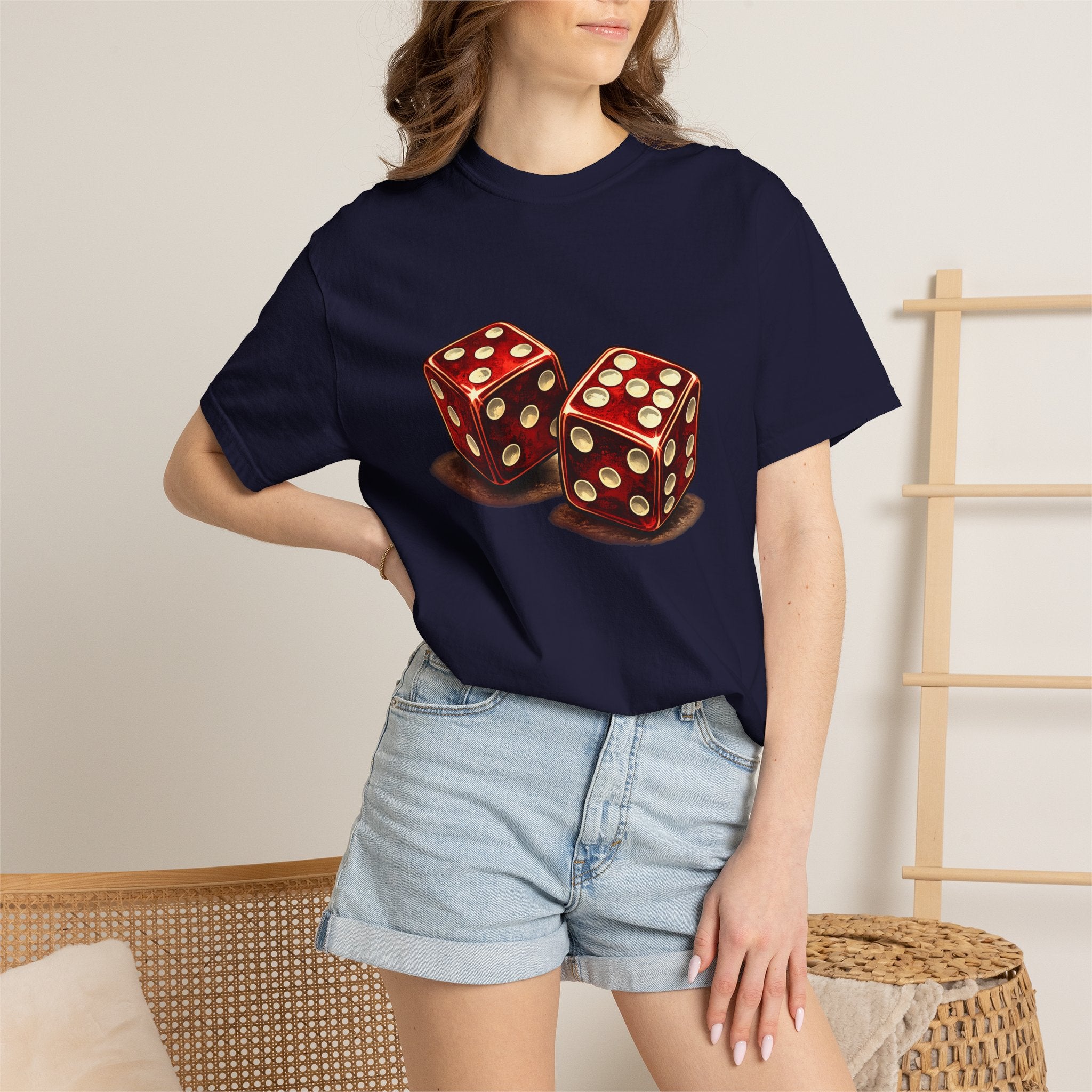 Dice Graphic T-Shirt — Retro Red Dice Design