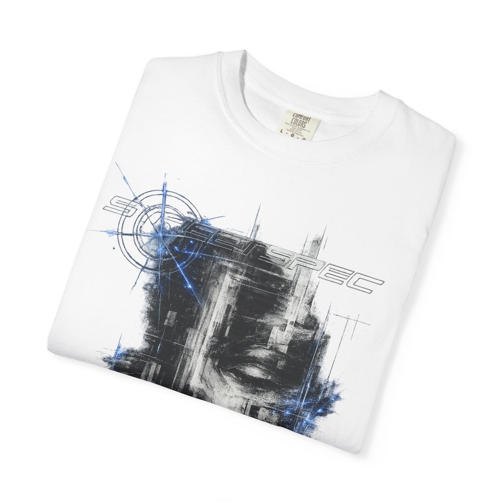 Abstract Glitch Face T-Shirt — Distressed Cyber Portrait Tee