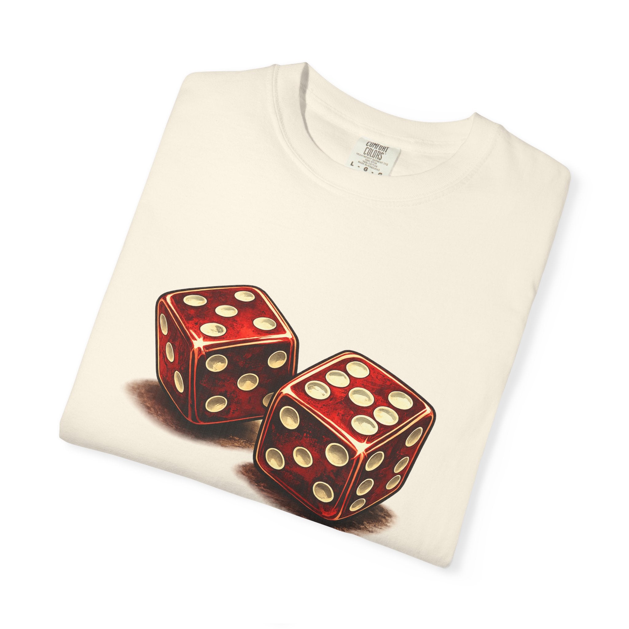 Dice Graphic T-Shirt — Retro Red Dice Design