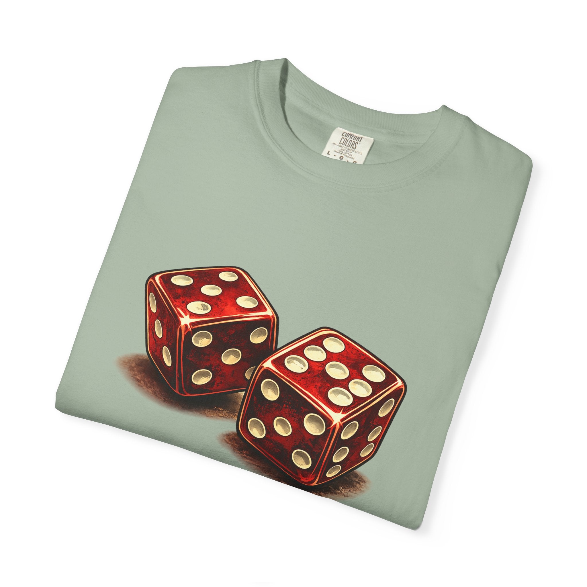 Dice Graphic T-Shirt — Retro Red Dice Design