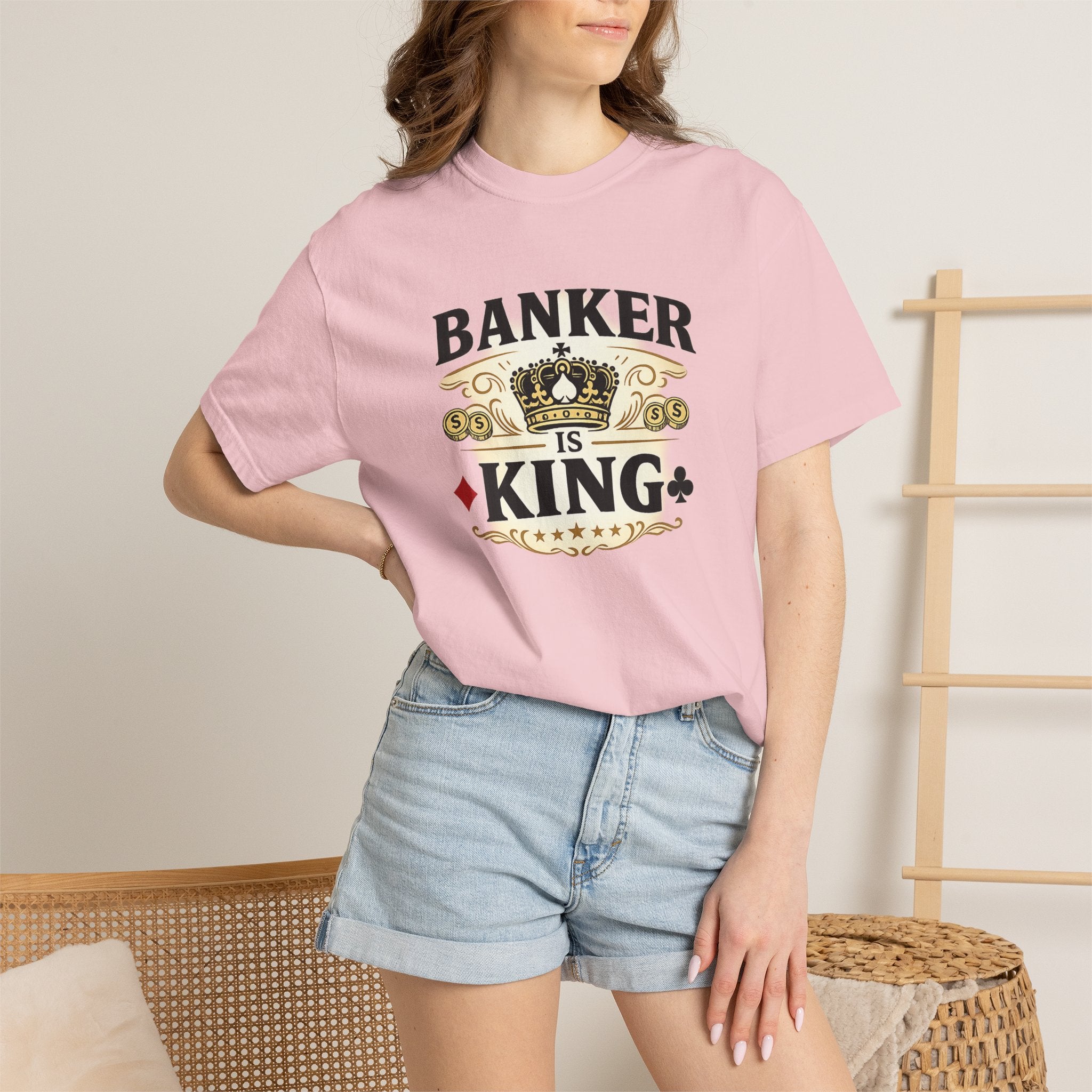 Banker Is King T-Shirt — Retro Crown Money Graphic Tee (Back "BANKER")