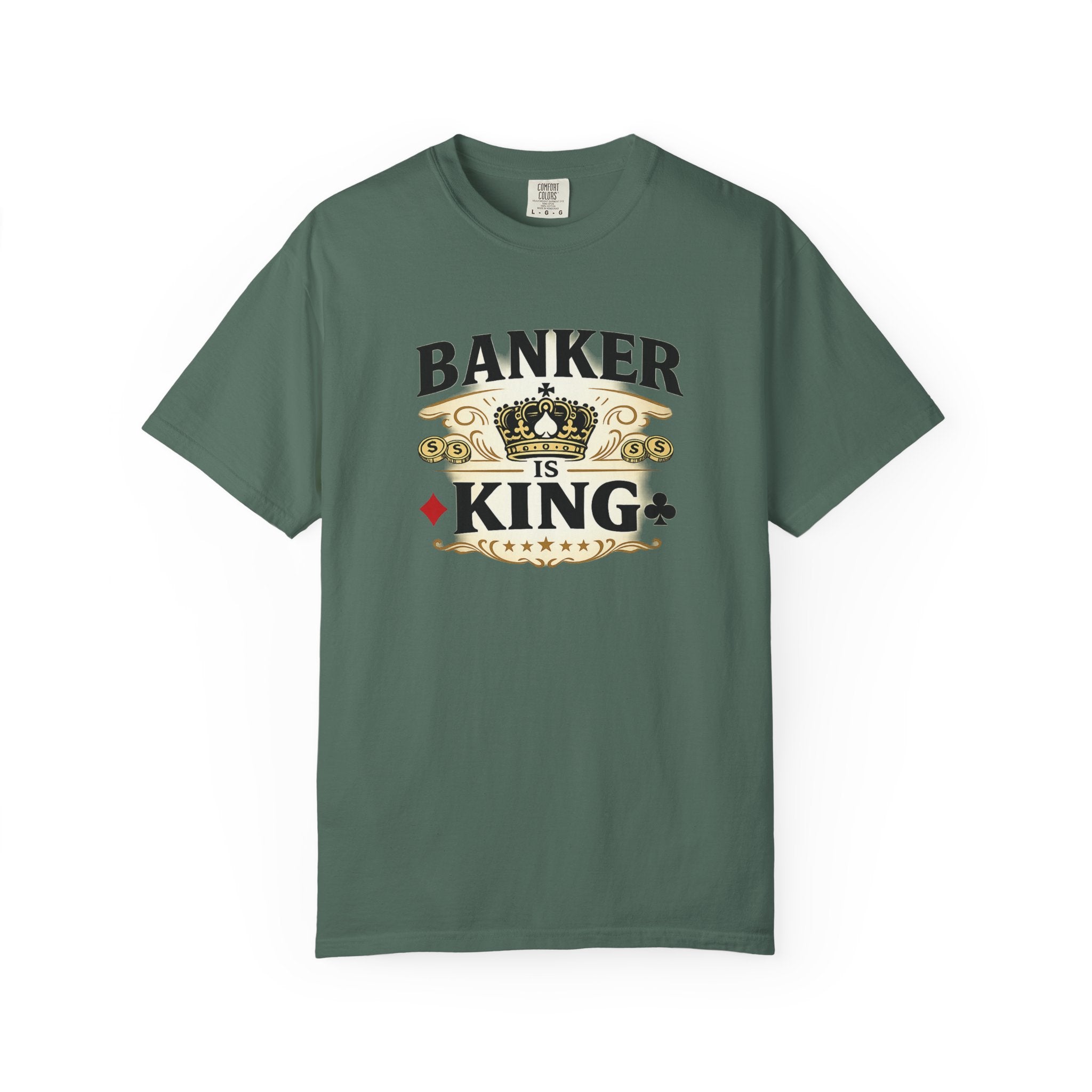 Banker Is King T-Shirt — Retro Crown Money Graphic Tee (Back "BANKER")