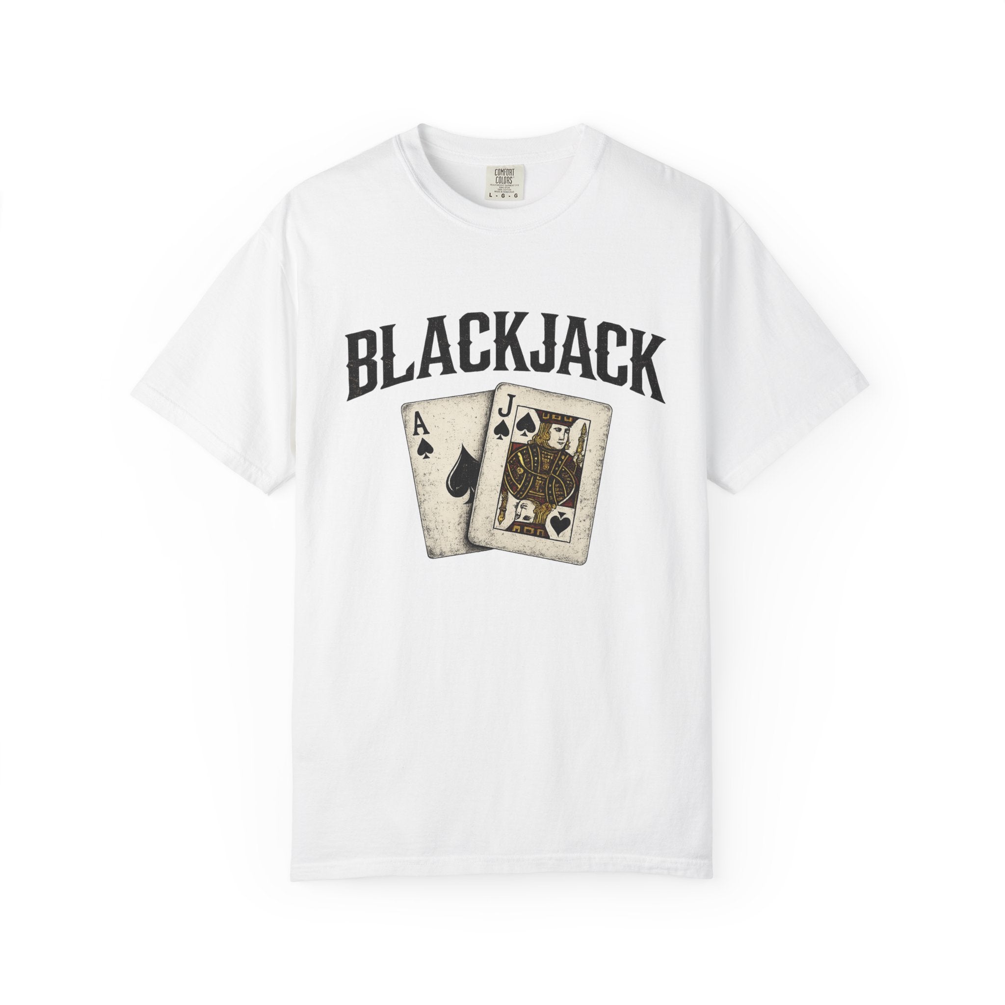 Blackjack Playing Cards T-Shirt — Vintage Casino Poker Tee