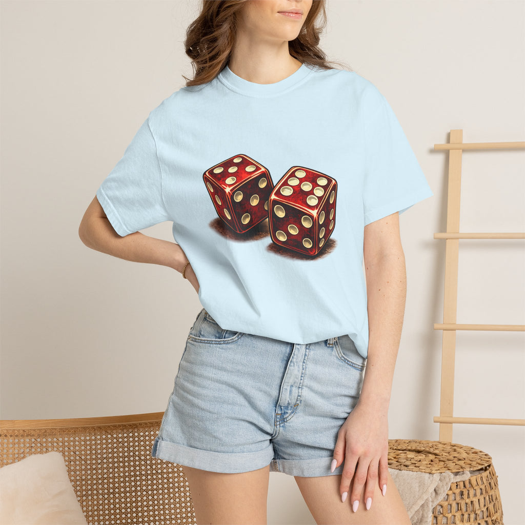Dice Graphic T-Shirt — Retro Red Dice Design