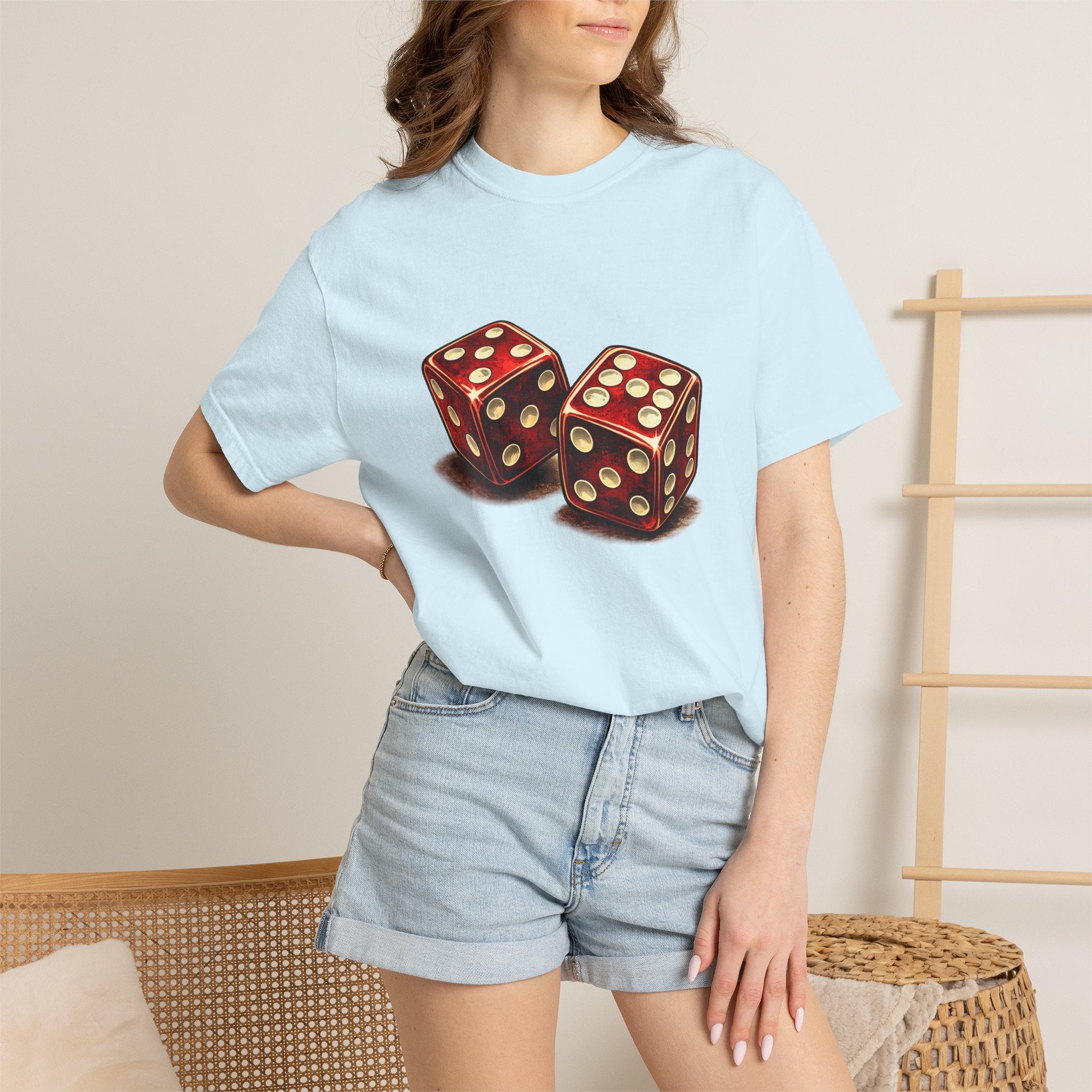 Dice Graphic T-Shirt — Retro Red Dice Design