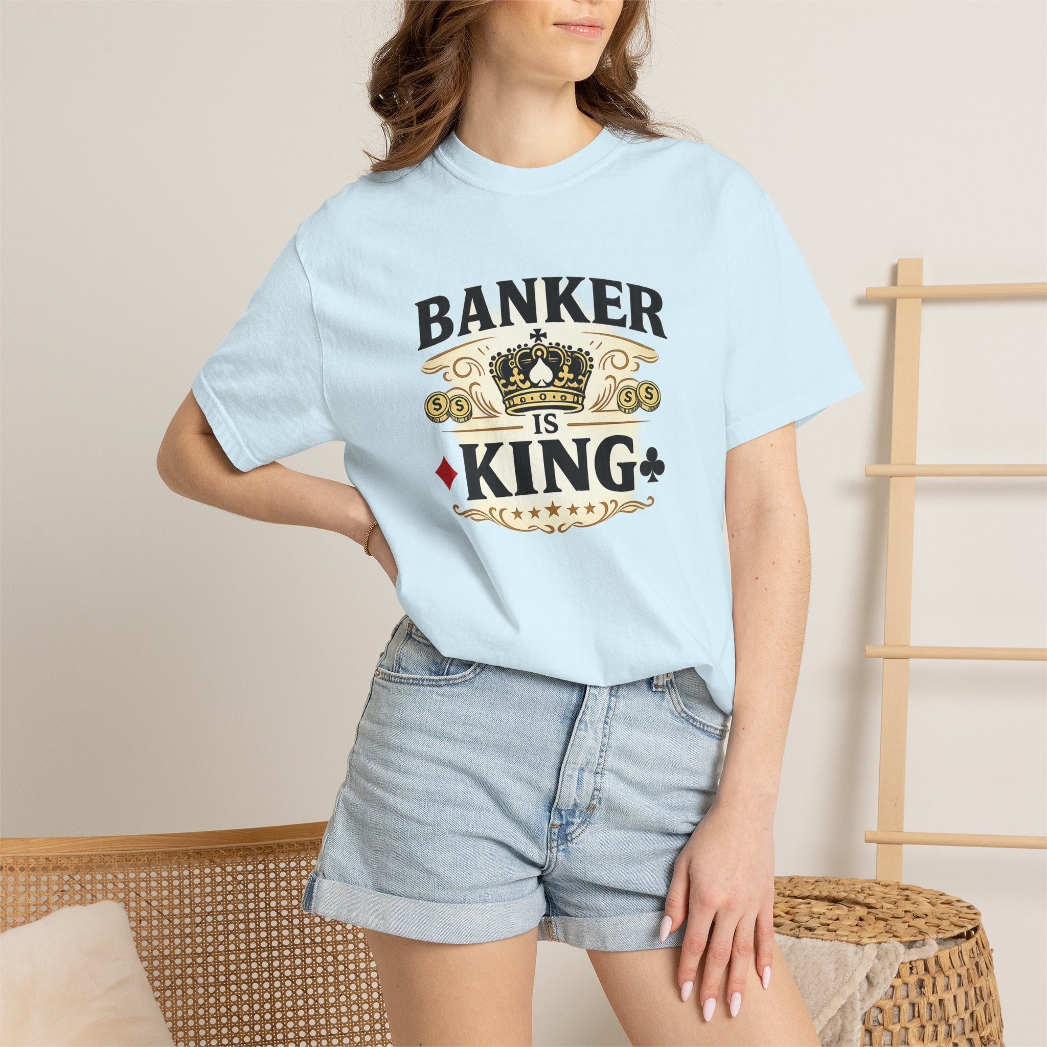 Banker Is King T-Shirt — Retro Crown Money Graphic Tee (Back "BANKER")
