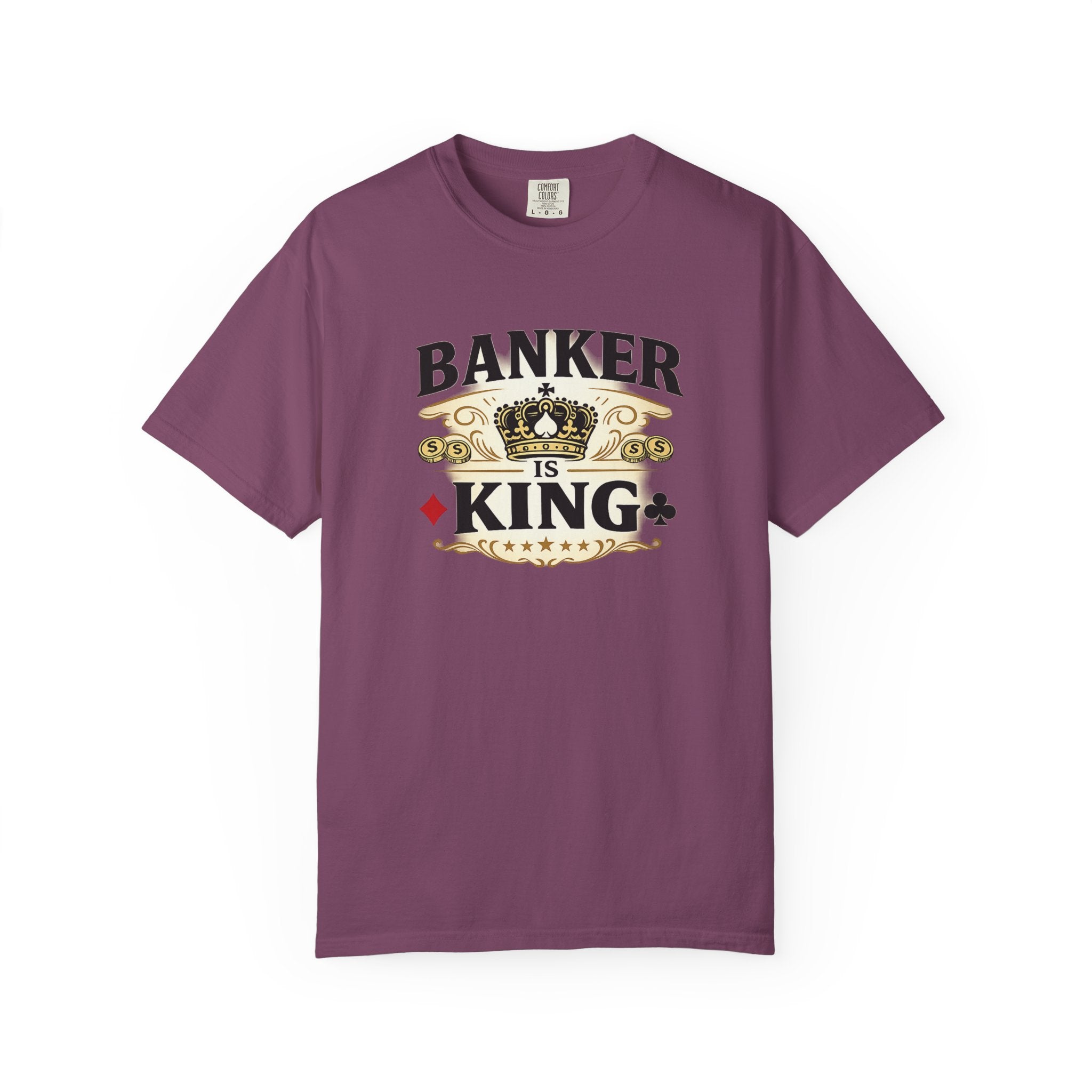 Banker Is King T-Shirt — Retro Crown Money Graphic Tee (Back "BANKER")