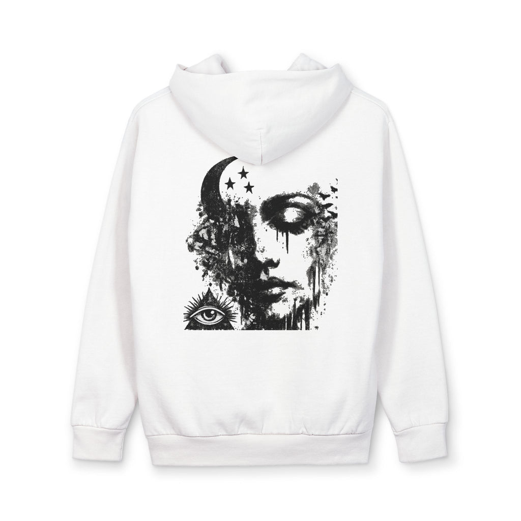 Hoodie — Black & White Abstract Face Art Pullover