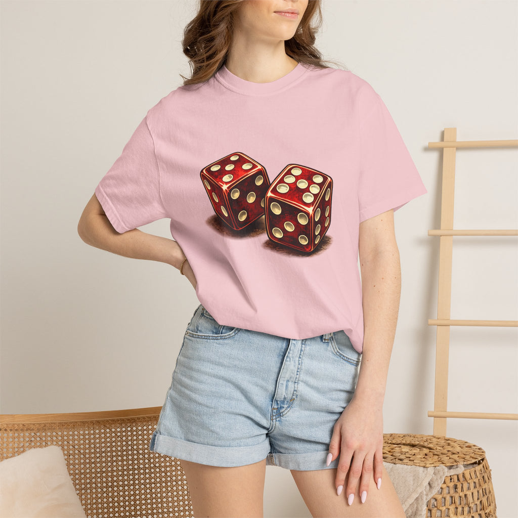 Dice Graphic T-Shirt — Retro Red Dice Design