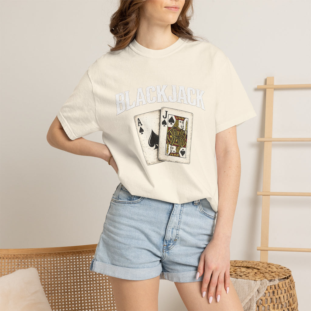 Blackjack Playing Cards T-Shirt — Vintage Casino Poker Tee