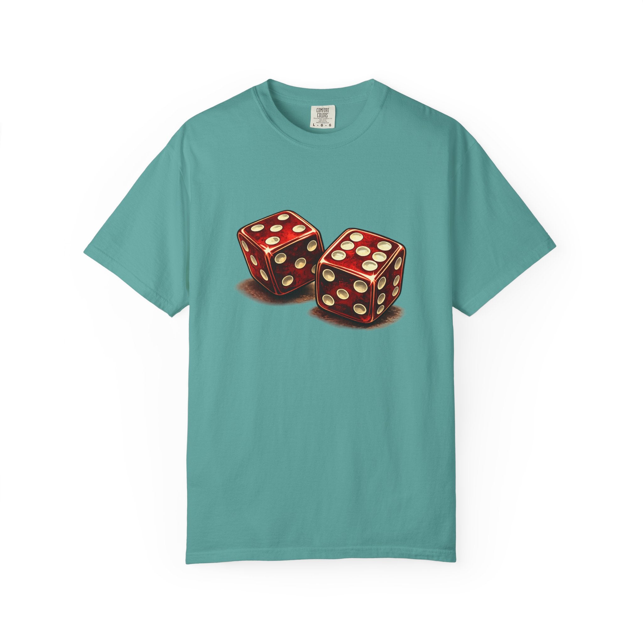 Dice Graphic T-Shirt — Retro Red Dice Design