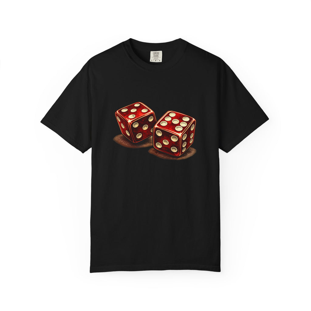 Dice Graphic T-Shirt — Retro Red Dice Design