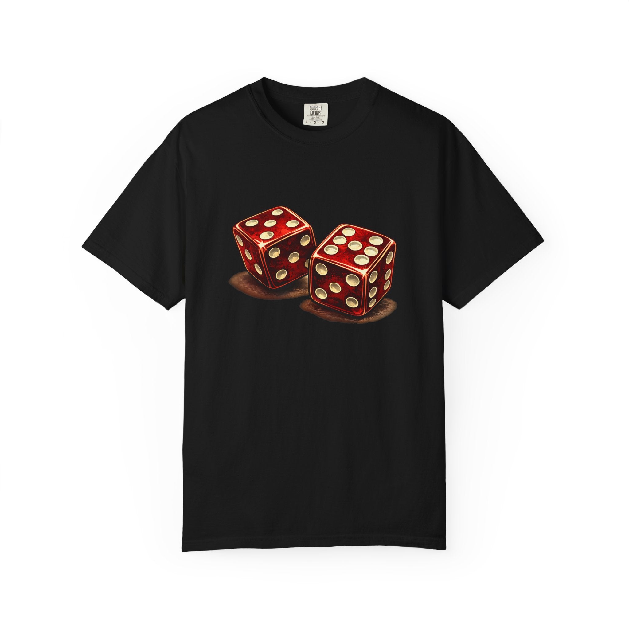 Dice Graphic T-Shirt — Retro Red Dice Design