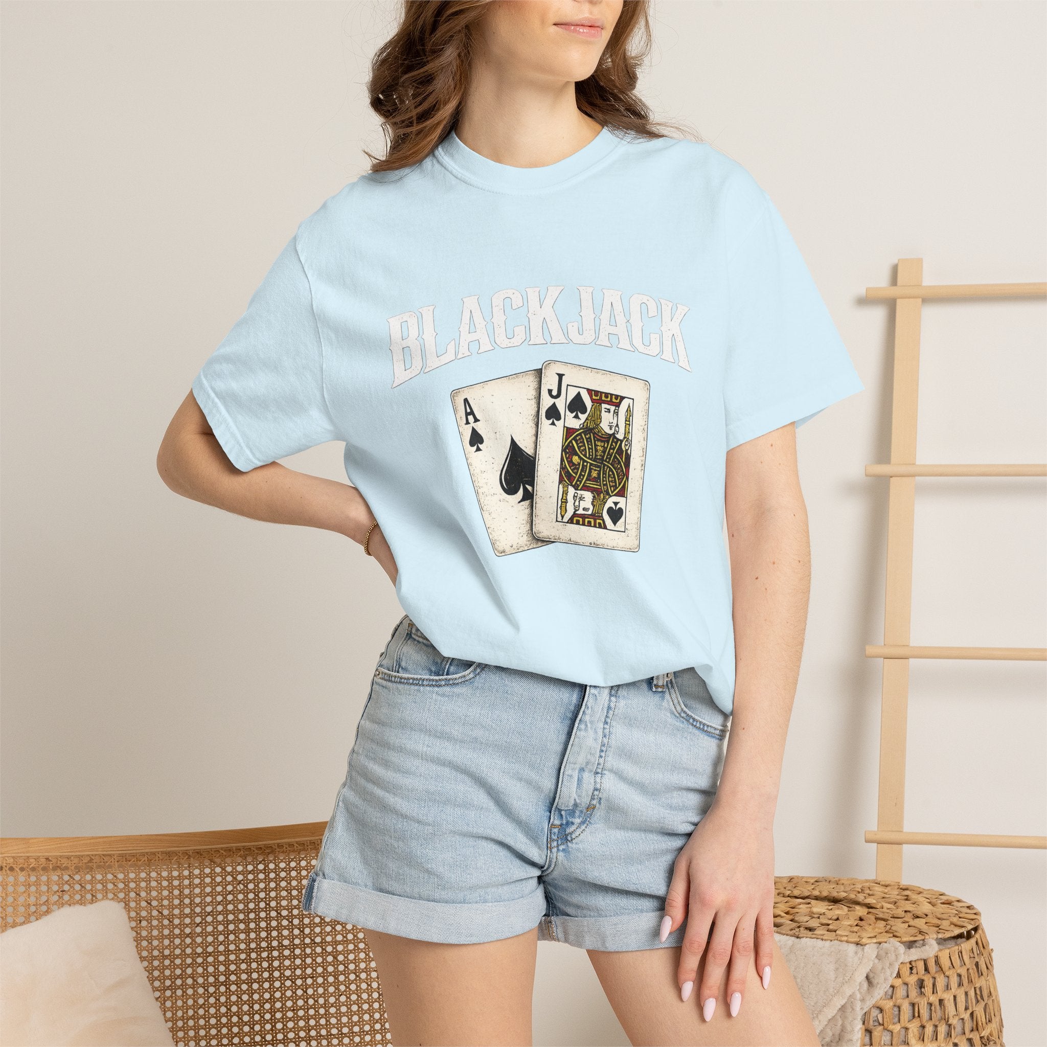 Blackjack Playing Cards T-Shirt — Vintage Casino Poker Tee
