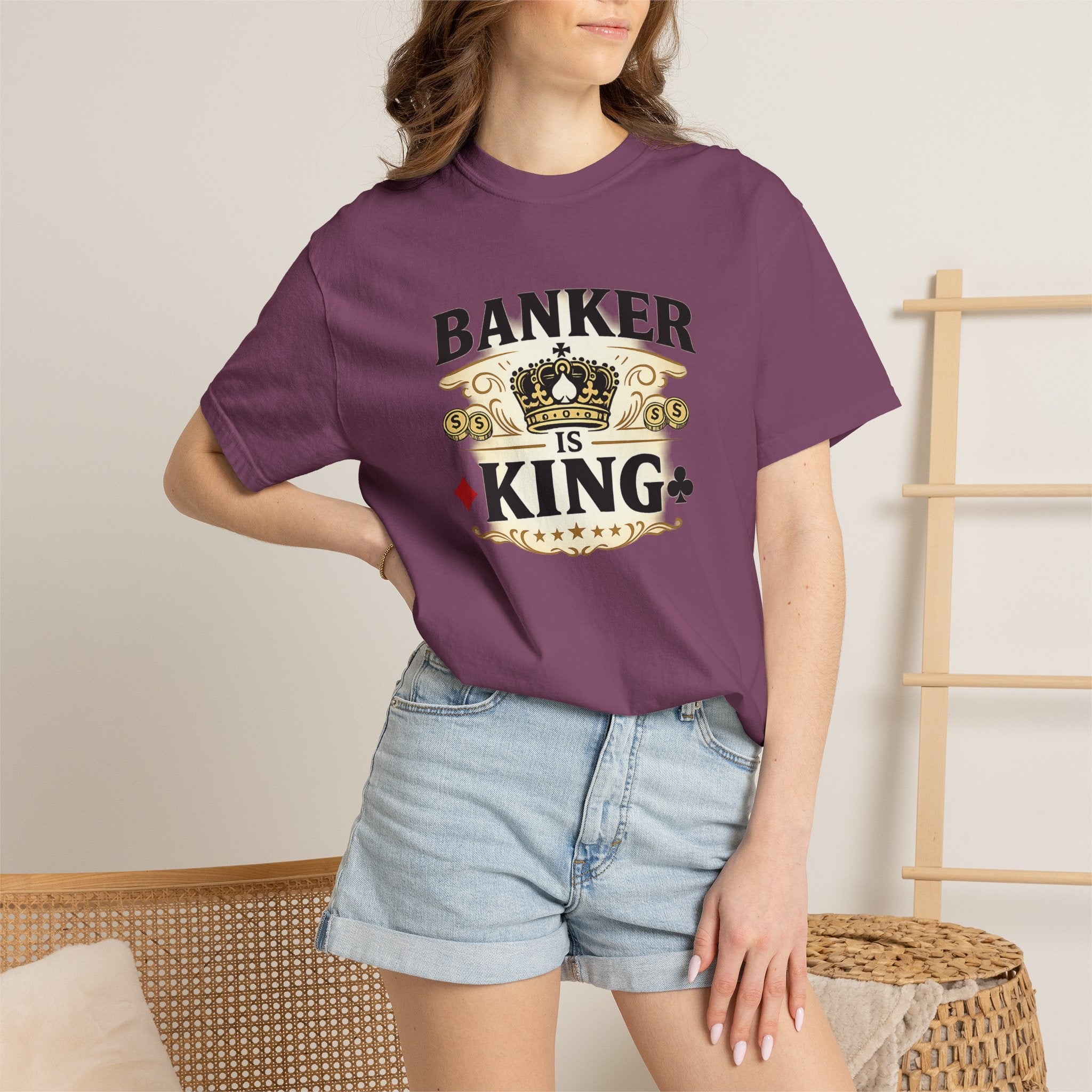 Banker Is King T-Shirt — Retro Crown Money Graphic Tee (Back "BANKER")
