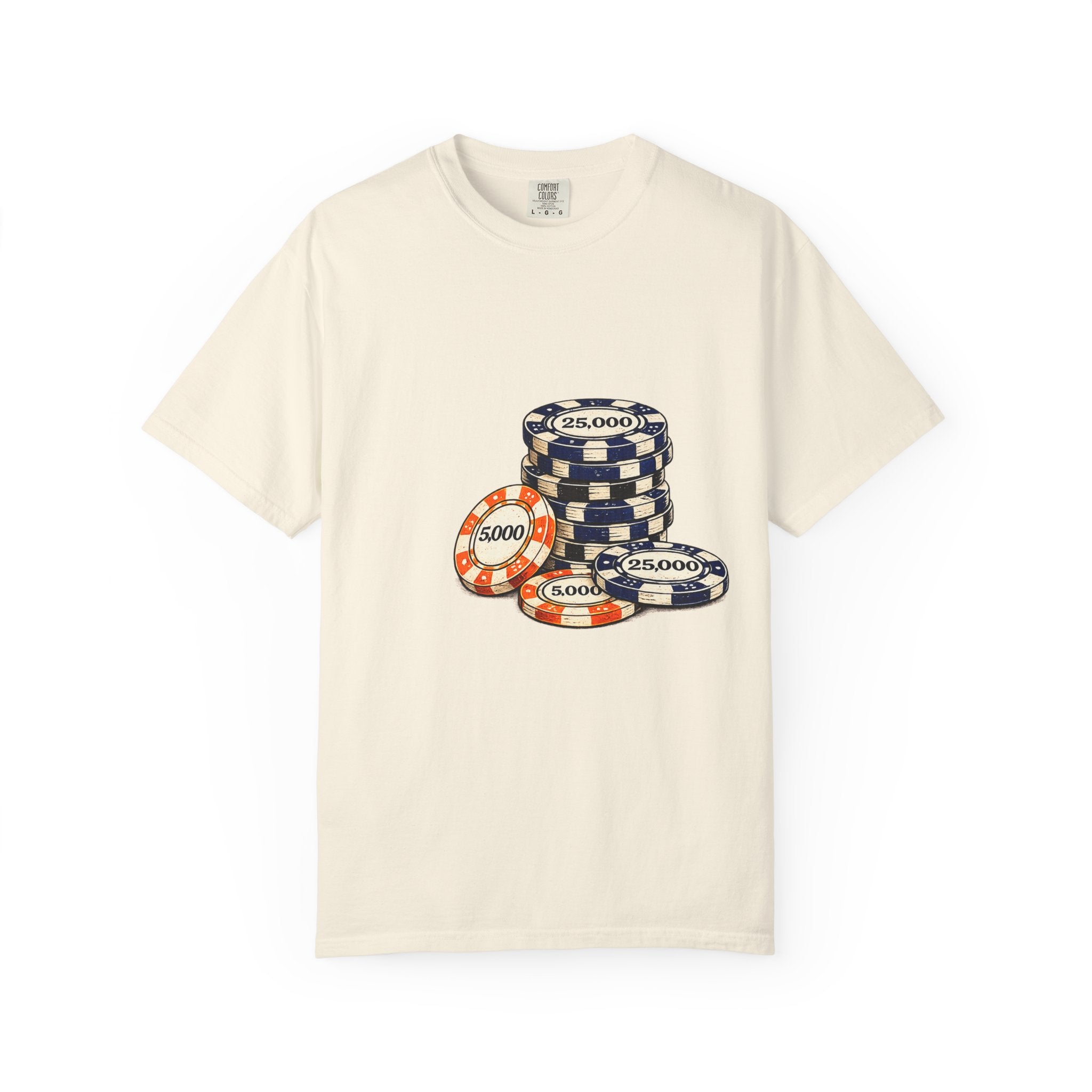Casino Poker Chips Graphic T-Shirt — Vintage High-Stakes Design