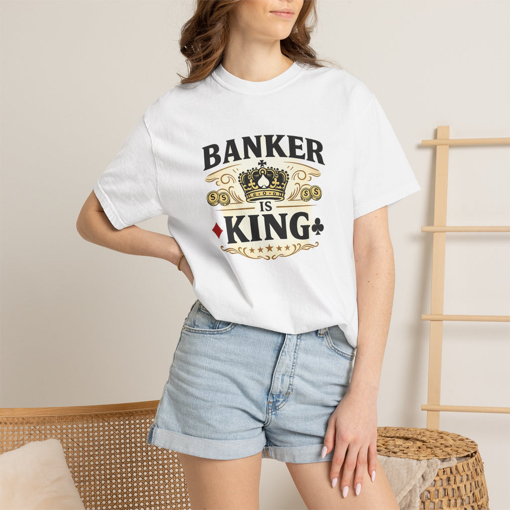 Banker Is King T-Shirt — Retro Crown Money Graphic Tee (Back "BANKER")