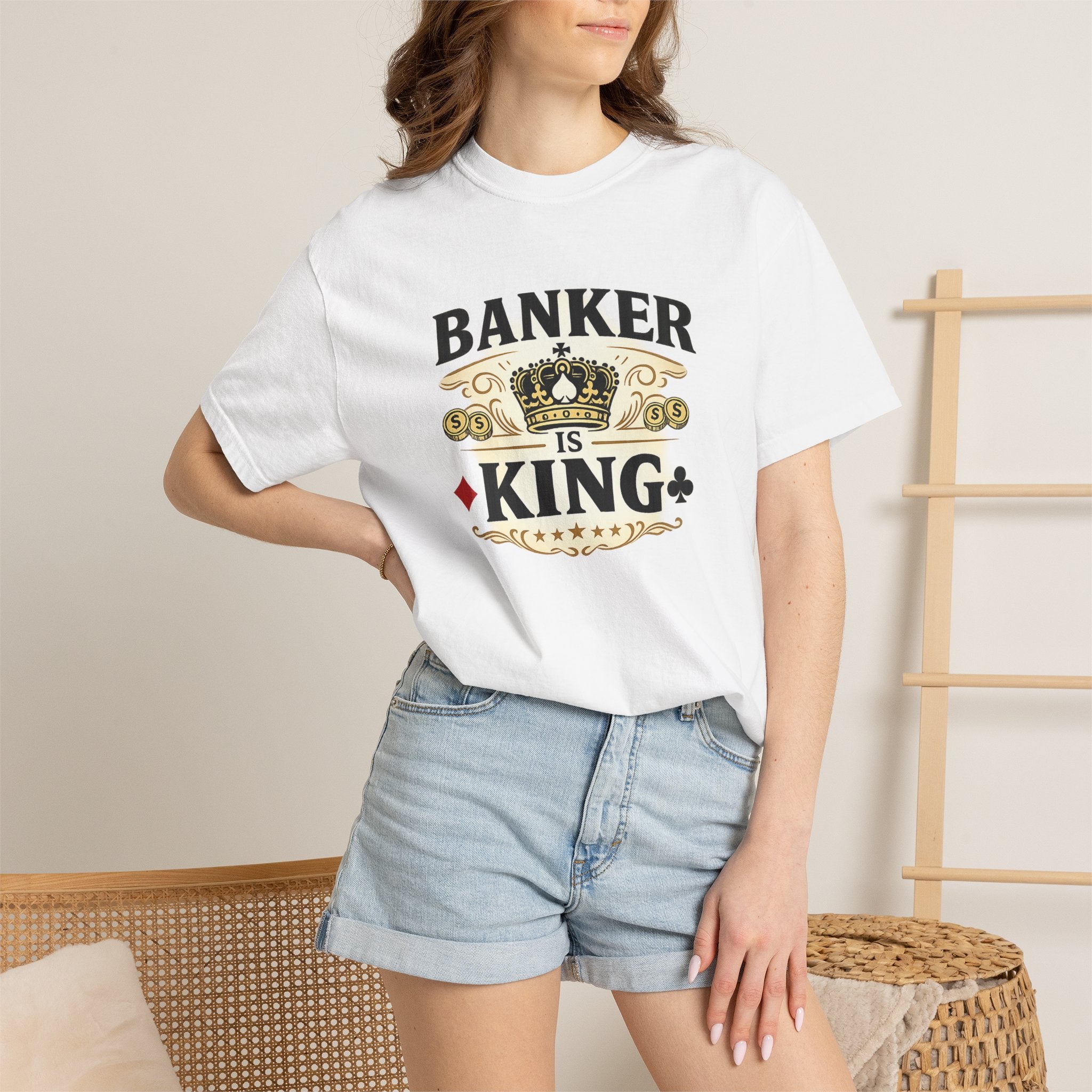 Banker Is King T-Shirt — Retro Crown Money Graphic Tee (Back "BANKER")