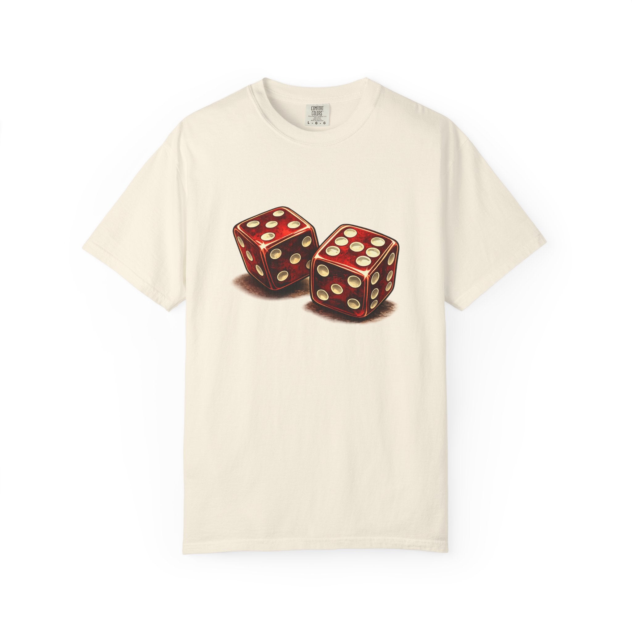 Dice Graphic T-Shirt — Retro Red Dice Design