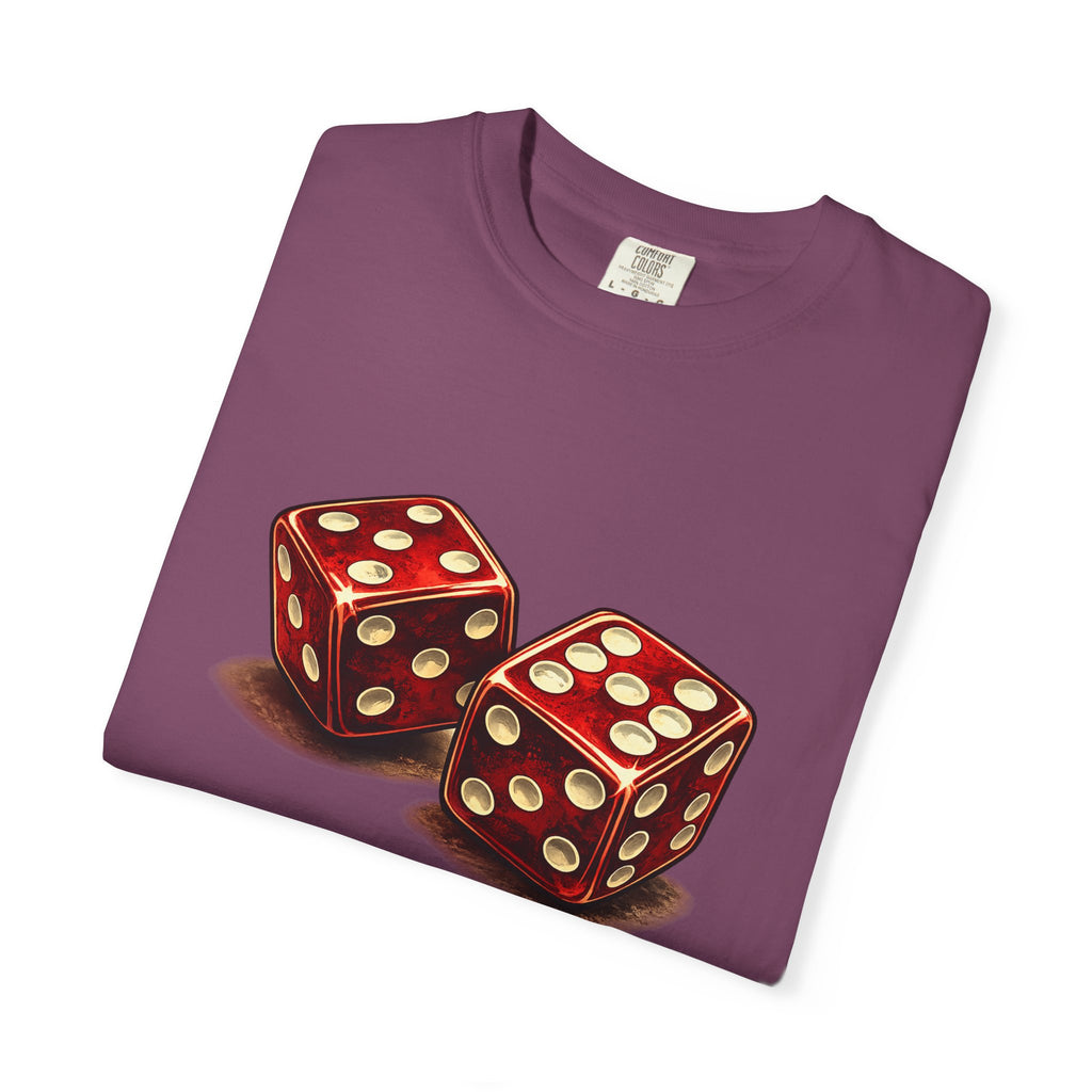 Dice Graphic T-Shirt — Retro Red Dice Design