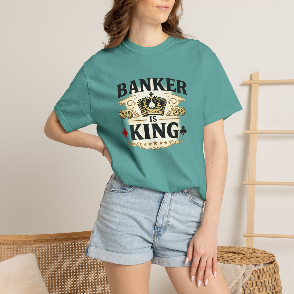 Banker Is King T-Shirt — Retro Crown Money Graphic Tee (Back "BANKER")