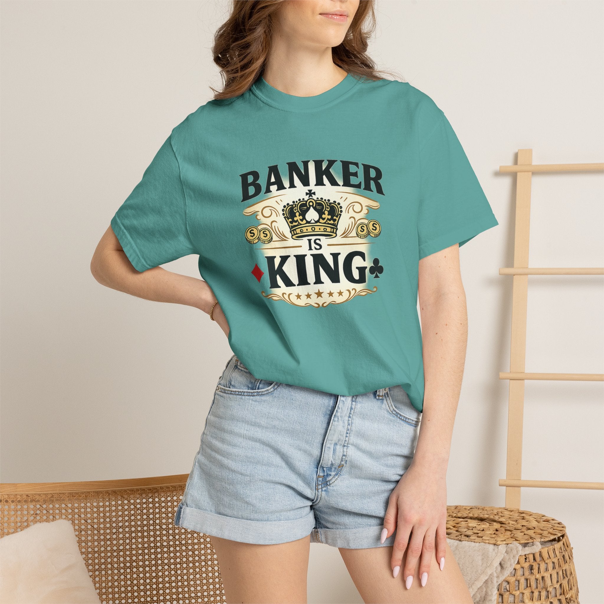 Banker Is King T-Shirt — Retro Crown Money Graphic Tee (Back "BANKER")