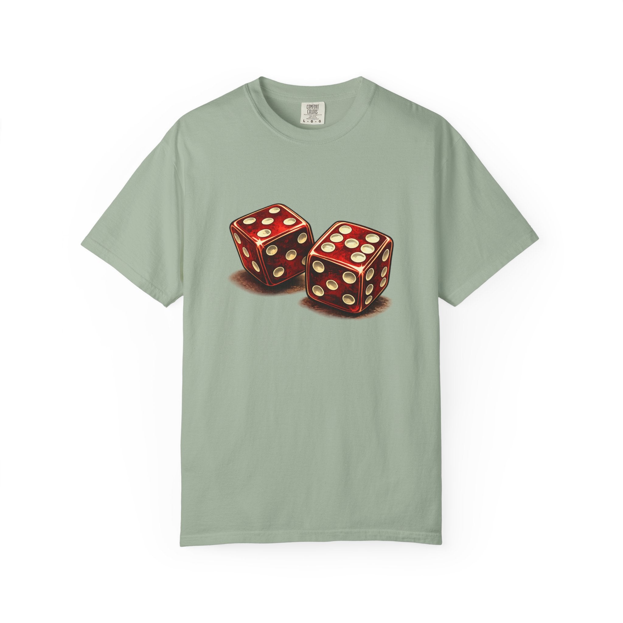 Dice Graphic T-Shirt — Retro Red Dice Design
