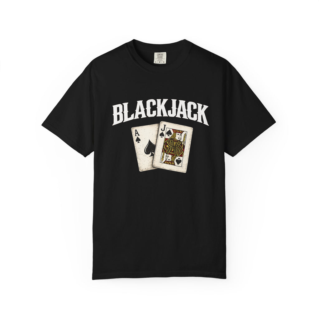 Blackjack Playing Cards T-Shirt — Vintage Casino Poker Tee