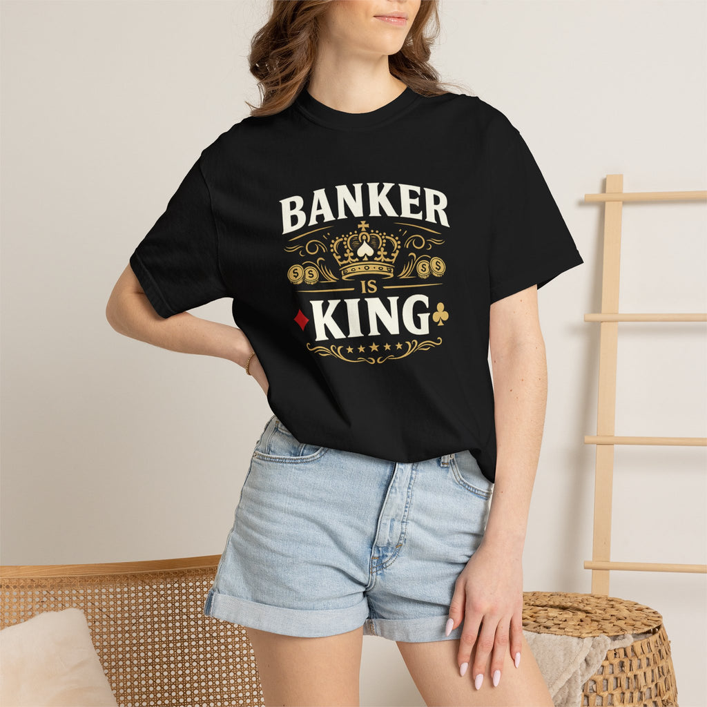 Banker Is King T-Shirt — Retro Crown Money Graphic Tee (Back "BANKER")