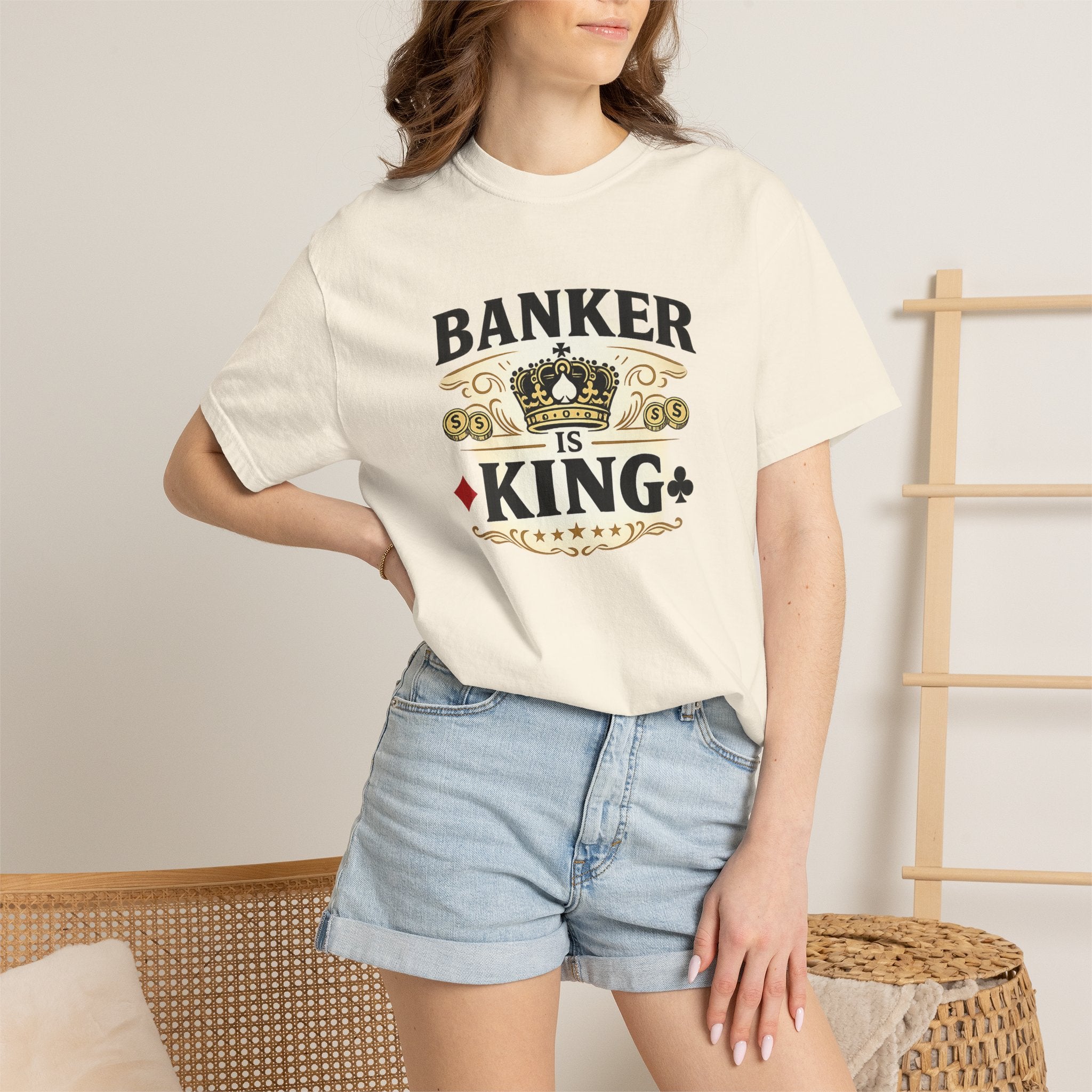 Banker Is King T-Shirt — Retro Crown Money Graphic Tee (Back "BANKER")