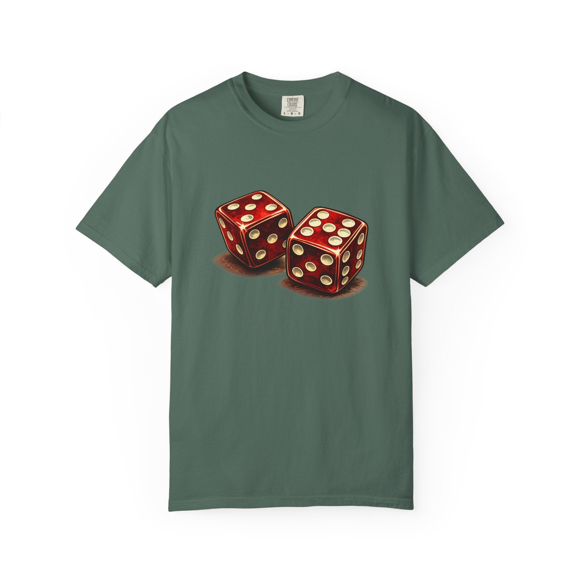 Dice Graphic T-Shirt — Retro Red Dice Design