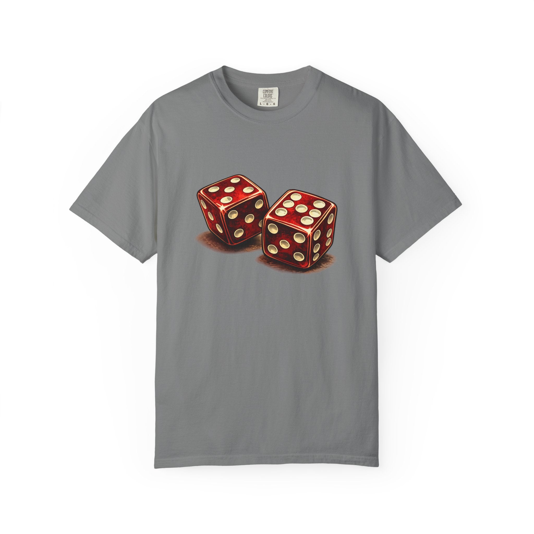 Dice Graphic T-Shirt — Retro Red Dice Design