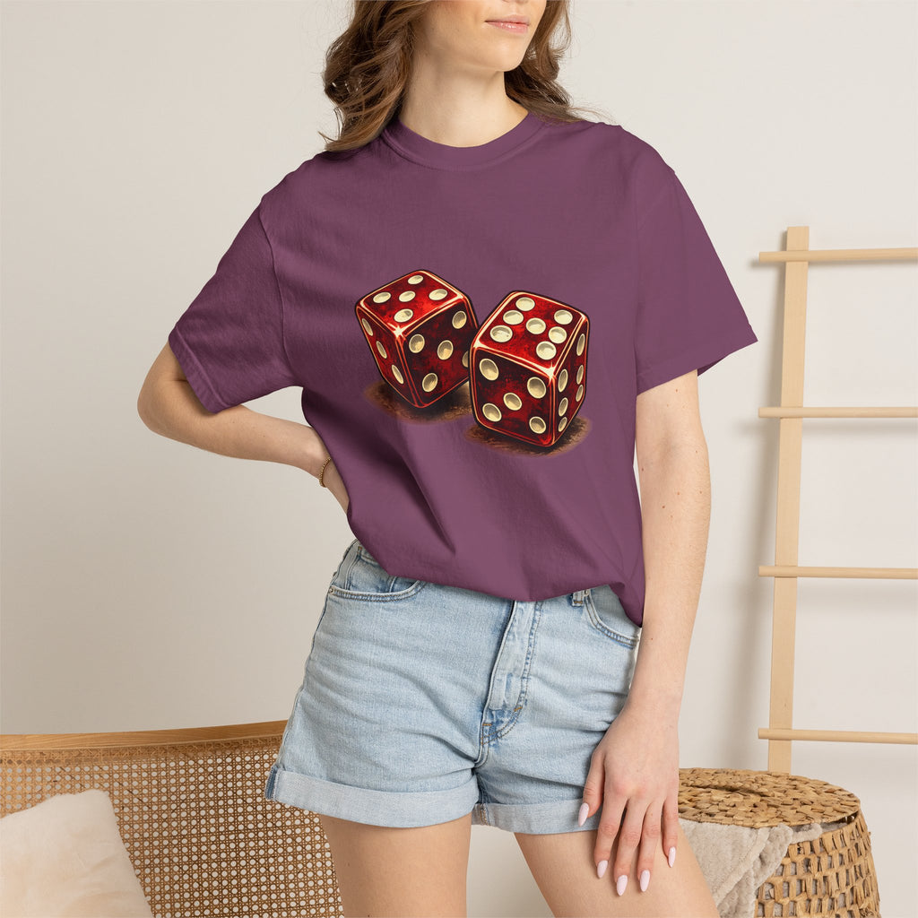 Dice Graphic T-Shirt — Retro Red Dice Design